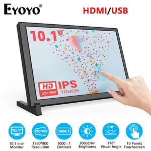 Eyoyo Monitor 10,1 pouces écran tactile capacitif portable 1280x800 IPS Affichage pour la prise Raspberry Pi et jouer à compatible Win 8/10 240327