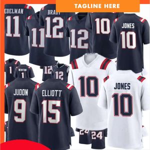 Ezekiel Elliott Tom Brady Randy Moss JuJu Smith-Schuster Matthew Judon Mac Jones Bailey Zappe Rhamondre Stevenson hombres mujeres jóvenes camisetas de fútbol