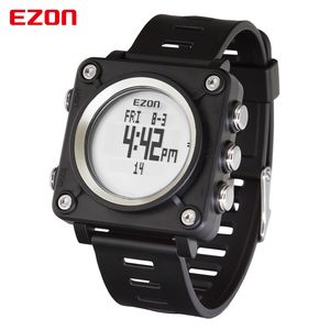 EZON L012 hommes mode décontracté carré montre numérique Sports de plein air étanche multi-fonctionnel chronomètre boussole montres