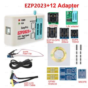 Programador USB EZP2023 Original SPI juego completo 12 adaptador compatible con 24 25 93 95 EEPROM Flash Bios mejor que EZP 240227