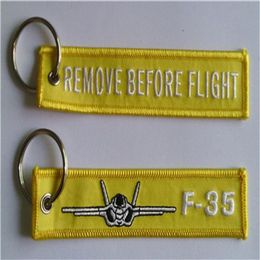 F-35 retirer avant le vol porte-clés en tissu porte-clés d'aviation 12 5x2 5cm 100 pièces lot2184