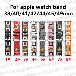 F Designer Apple Watch Band Strap iwatch Bands voor Apple Watch Ultra Series 8 3 4 5 6 7 9 SE 38 mm 42 mm 44 mm 49 mm Luxe lederen horlogeband Armband ap Slimme bandjes