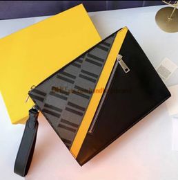 F brief platte clutch italië Mannen luxe clutch tas vrouwen portemonnee hoge kwaliteit reliëf merk polsband tassen singelband streep ontwerp lederen portemonnee geschenk maat 27*20*6cm