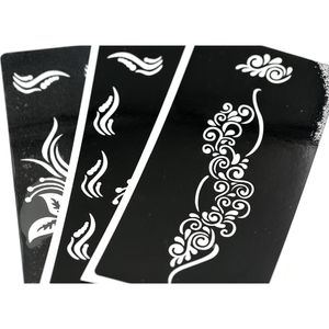 F-stencils voor het hijgend papier 24 stks / partij Tattoo Sjabloon Glitter Tattoo Stencil Waterdicht 6.8 * 3.4 Inch F199-392