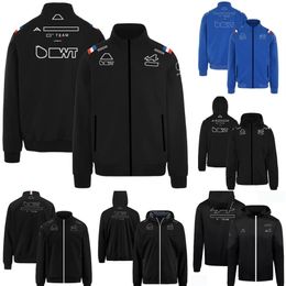 F1 2022-2023 Team Hoodie-jack Formule 1-coureur Racing Sweatshirt Windjack Herfst en winter Heren Warm Winddicht Rits 230M