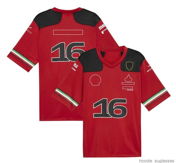 F1 2024 Camisa de fútbol de conductor del equipo Fórmula 1 Camiseta Red V-Camiseta Vanicada de verano Fans de camiseta deportiva casual Unisex Unisex