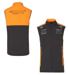 F1 2024 Team Gilet Chaleco unisex de Fórmula 1, chaqueta de carreras con cuello levantado, chaleco transpirable, chaqueta grande holgada con cremallera de longitud completa