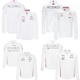 F1 2024 Chemises d'équipe Formule 1 Polo Polo à manches longues à manches longues Summer Men's Racing Fans de chemise boutonnée de taille plus décontractée