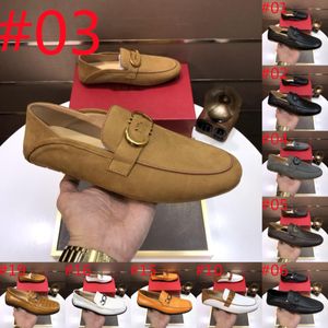 F1/21Model Luxurys Men Loafers schoenen Solid Color Faux Suede Square teen Low Heel Metal Buckle Fashion Business Casual Wedding Daily Designer Dress