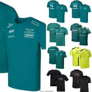 F1 Aston Team T-shirt Formula 1 Racing Suit T-shirts à manches courtes Pilote d'été Vert T-shirt à séchage rapide Maillot surdimensionné à la mode pour hommes