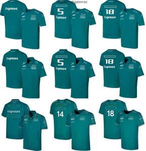 F1 AstonMartins Driver Green T-shirt 2022-2023 Formula 1 Team Racing Suit Polo T-Shirt Summer Short Sleeve Same Fans Outdoor Casual T-shirts