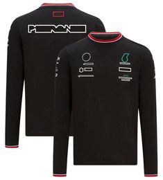 F1 T-shirt à manches longues noires Formule 1 Fans équipe Racing Tops décontractés pour hommes et femmes T-shirt surdimensionnées Jersey