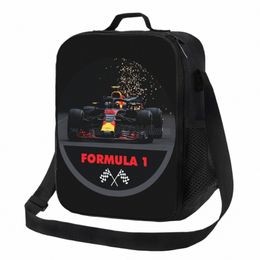 F1 Car Racing Bolsa de almuerzo con aislamiento Reutilizable Caja de almuerzo térmica Oxford impermeable con un solo hombro Bolsa de mano portátil Bento 02IE #