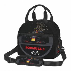 F1 Car Racing Sac à lunch isolé Boîte à lunch thermique réutilisable avec sangle réglable Portable Cooler Bento Tote pour pique-nique plage 20Dz #