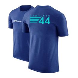F1 Driver Lewis Hamilton Digital 44 hommes marque couleur unie col rond décontracté à manches courtes T-Shirt vêtements nouveaux hauts d'été