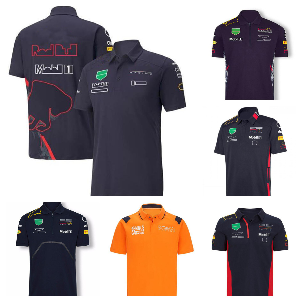 F1フォーミュラ1レーシングポロスーツチームラペルTシャツ同じスタイルのカスタマイズ