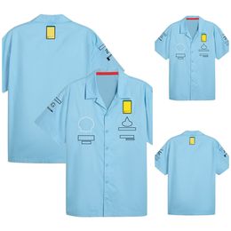 F1 Formule One Racing Dress 2024 Nieuw blauw teamhemd Leisure Rapel Rapel shirt met korte mouwen