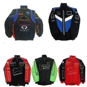 F1 Formule One Racing Jacket Automne et hiver Full Broidered Logo Cotton Ventes Ventes