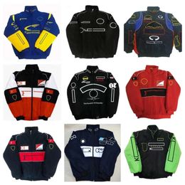 F1 Formula One Racing Jacket Veste F1 entièrement brodée Spot Sales Veste à manches longues Veste de costume de moto rétro Vêtements en coton de l'équipe de moto mv