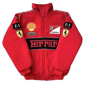 F1 Formule 1-racejas F1-jas Volledig geborduurd Spot Sales Jas met lange mouwen Retro motorjasje Motorteam Katoenen kleding mc