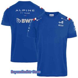 F1 Formule 1 T-shirts T-shirt du public de compétition Alpine Team Motorsport Alonso Racing Car Fans Jersey Chemise à manches courtes Vêtements d'équitation D5X8