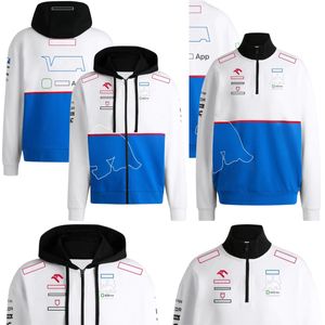 F1 Sweat à capuche pour hommes 2024 Formule 1 Logo Logo Full-longueur Zip Sweat à sweat de course Nouvelle saison Fashion Fashion Half-Zip Sweatshirt Pullover Unisexe