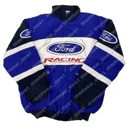 Veste F1 Veste de course de Formule 1 Af1s Veste blanche Automne et hiver Logo entièrement brodé Vêtements en coton Ventes ponctuelles F1 Vêtement 992