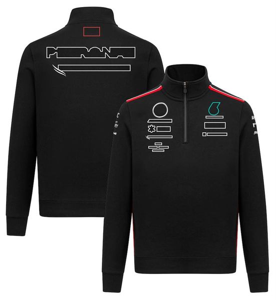 L'uniforme officiel de l'équipe F1 pour hommes et femmes avec demi-fermeture éclair, pull de course, manteau, vêtements de travail, de sport et de loisirs peut être personnalisé.