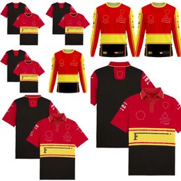 Oficial de F1 con la misma camiseta, traje de carreras rojo de F1, fanáticos casuales de los autos, ropa de secado rápido, personalización de tallas grandes.