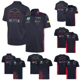 T-shirt de pilote de course F1 T-shirts de l'équipe de Formule 1 T-shirts de sport de course Été Polo à revers décontracté Polyester Maillot de motocross à séchage rapide