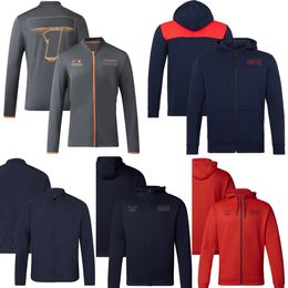 F1 Racing Veste coupe-vent pour hommes 2023 Formule 1 Team Édition spéciale Vestes à capuche Automne et hiver Hommes Coupe-vent Zip Up Sweat à capuche