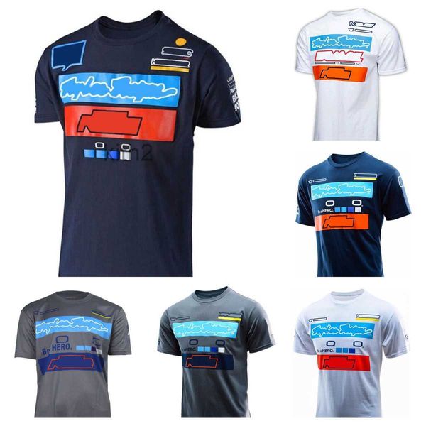 T-shirt à manches courtes de course F1, Polo d'équipe d'été du même Style, personnalisé K55A