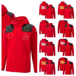 F1 Racing Suit 2023 Nieuwe Red Red Hooded Sweater Heren Herfst- en Winterteam Pak221m