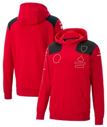 Traje de carreras F1 2023 Nuevo suéter rojo con capucha Traje de equipo de otoño e invierno para hombres 246N