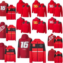 F1 Racing Suit Hoodie Jacket 2022 2023 Formule 1 Rood Team Windjack met capuchon Lente en herfst Heren Casual winddichte hoodie met rits