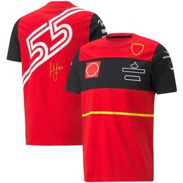 F1 Racing Team T-shirt rouge Formule 1 Combinaison de course Maillot à manches courtes Sport automobile Moto de plein air Polo d'équitation de sport à séchage rapide