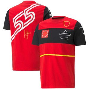 F1 Racing Team Red T-Shirt Formule 1 Racing Pak Short Sheeves Jersey Motorsport Motorsport Outdoor Motorfiets Snel drogende sportrijpolo shirt
