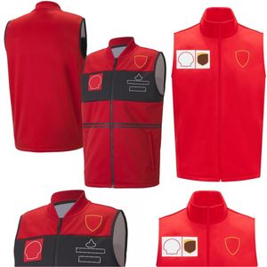 F1 Red Vest 2023 Formule 1 Team le même style Fans Veste Manteau Printemps et Automne Mode Chaud Racing Gilet Zip Col Montant Hauts