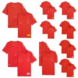 Traje de carreras serie F1, nueva camiseta, POLO de uniforme de equipo rojo, camisa de talla grande para hombres y mujeres, 2024