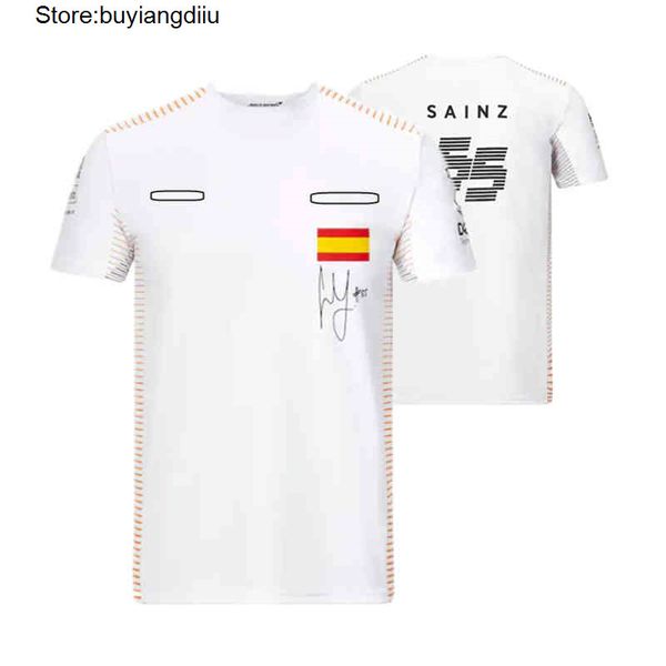 F1 T-shirt d'￩t￩ Formule One McLaren Team Polo T-shirts surdimensionn￩s T-shirts l￢ches ￠ manches courtes ￠ manches num￩riques Digital Sports Racing Tshirts 59yu