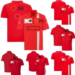 F1 T-shirt Formule 1 Red Team T-shirts Été Hommes Casual Respirant Polos Mode Revers T-Shirt Plus La Taille Racing Jers297E
