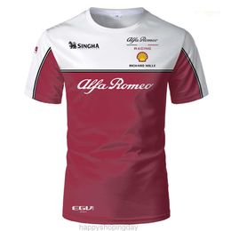 T-shirt F1 à manches courtes pour hommes et femmes, impression 3d, hauts surdimensionnés, col rond, formule 1, équipe Alfa Romeo, Sauber2, été 2022, 2019