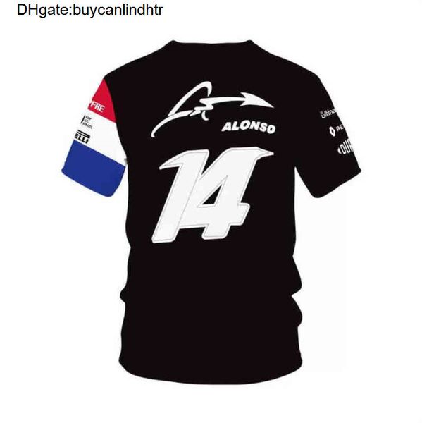 F1 t-shirts Alpine Team Alonso 14 Racing Competition Public T-shirt Season Motorsport Car Fan Jersey Line Short Sleeve Clothing Work QSQ3