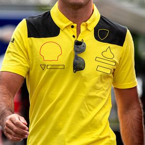 T-shirt de sport à manches courtes pour hommes, POLO de fan de l'équipe F1, édition spéciale jaune, vêtements de course, 2022