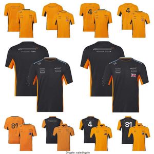 F1 Team Driver McL T-shirt 2023 Nouveaux vêtements de course jaune Vêtements à séchage rapide à manches courtes Personnalisation pour hommes