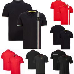 F1 Team Lapel Polo Shirts Formule 1 Pilotes Racing T-shirts Côtes courtes Fans de voitures Summer T-Shirts surdimensionnés Men's280b