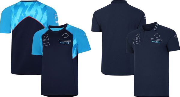 F1 Equipo entrenamiento Jersey Racing Driver Blue Camiseta Fórmula 1 Camisa Polo de Fanedia Summer Extreme Sports Sports Camisetas transpirables