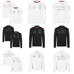 F1 Team Uniform 2024 Nieuw shirt met lange mouwen shirt Rapel Shirt Sports T-shirt lange mouwen ronde nek racenpak
