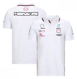 Uniforme de l'équipe F1 pour hommes et femmes, T-Shirt à revers, POLO décontracté à manches courtes, costume de course, grande taille peut être personnalisé 2639
