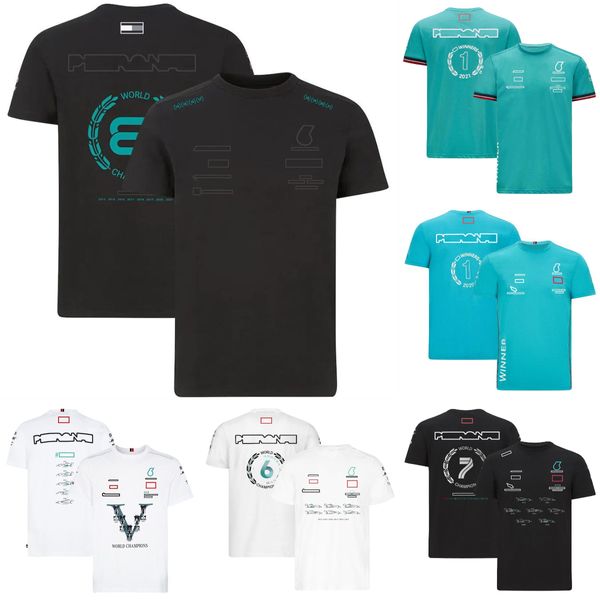 F1 Champions du monde T-shirt Formule 1 Vinants de course à manches courtes T-shirt Driving Fans Car Logo T-shirts Team Uniform Jersey Tops Unisexe